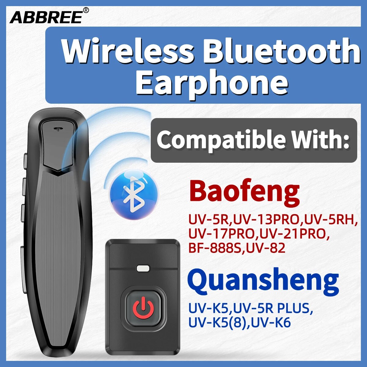 Rc Drift Car Brushless - ABBREE Wireless Headset Bluetooth PTT Handsfree