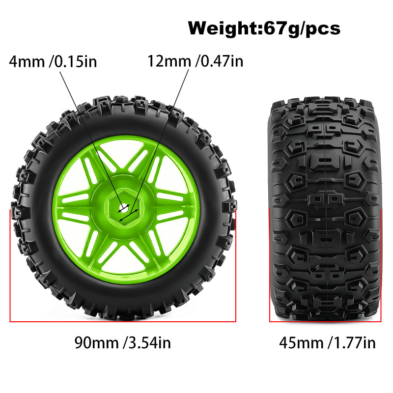 4PCS RC Monster Truck Wheels T - огляд і ціна Rc Hobby Trucks