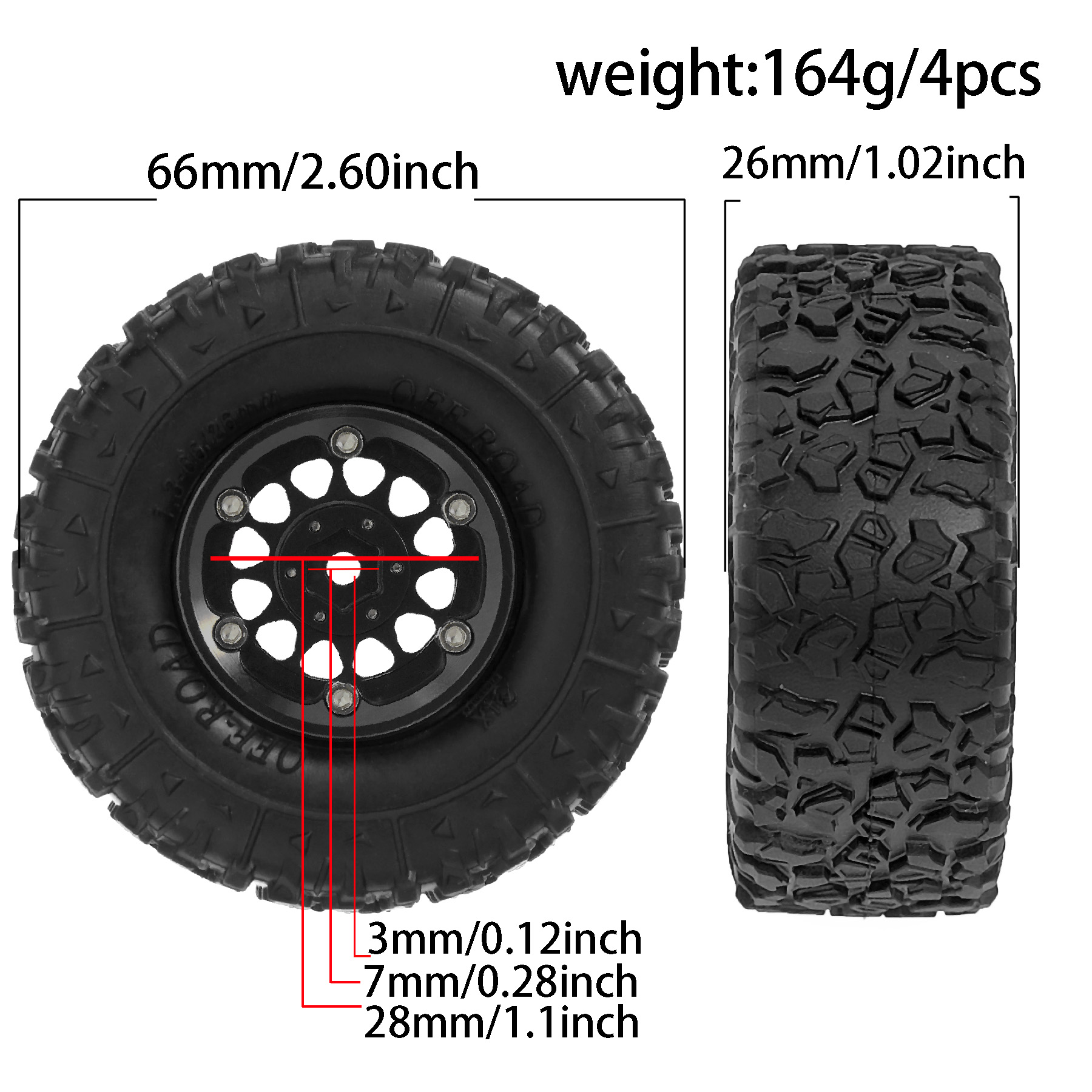 RC 1.3 in Wheel Tires for 1/18 - огляд і ціна Rc Tire Foam Insert