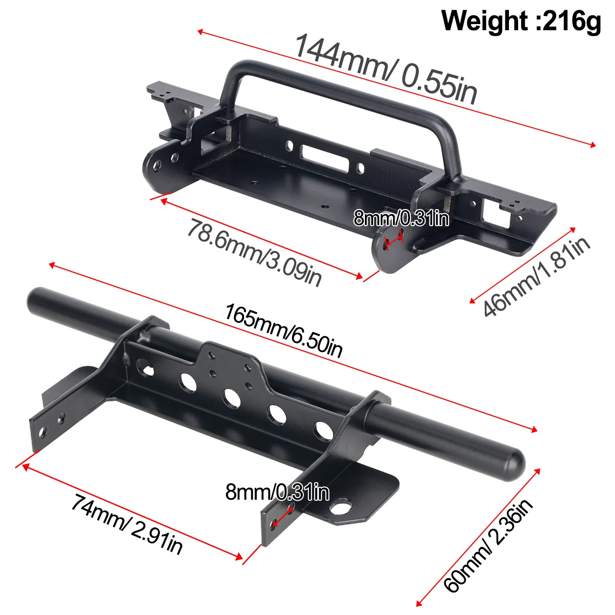 Metal Front and Rear Bumper fo - огляд і ціна Rc Hobby Factory