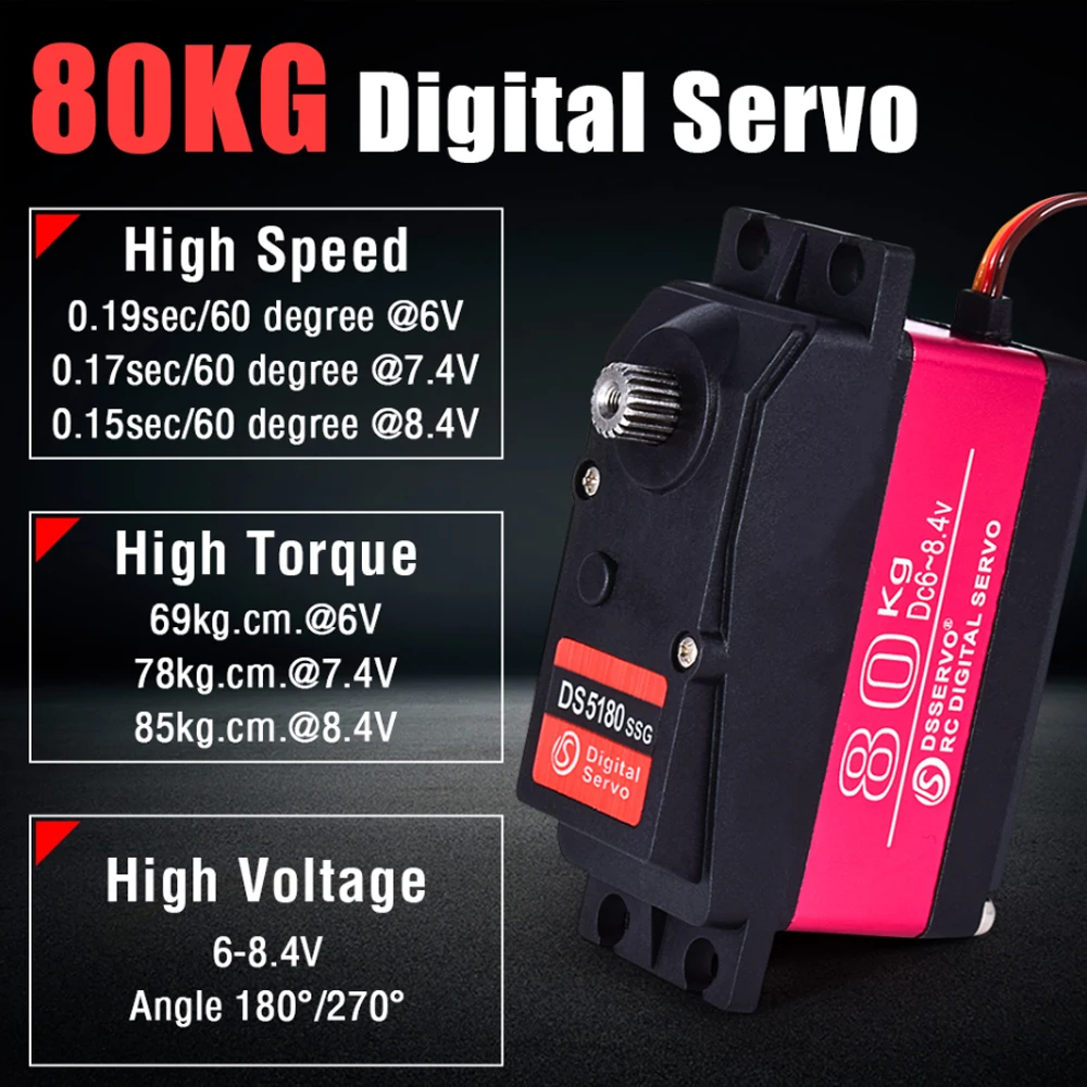 Dsservo Waterproof DS5180 80KG - огляд і ціна Rc Hobby Toys