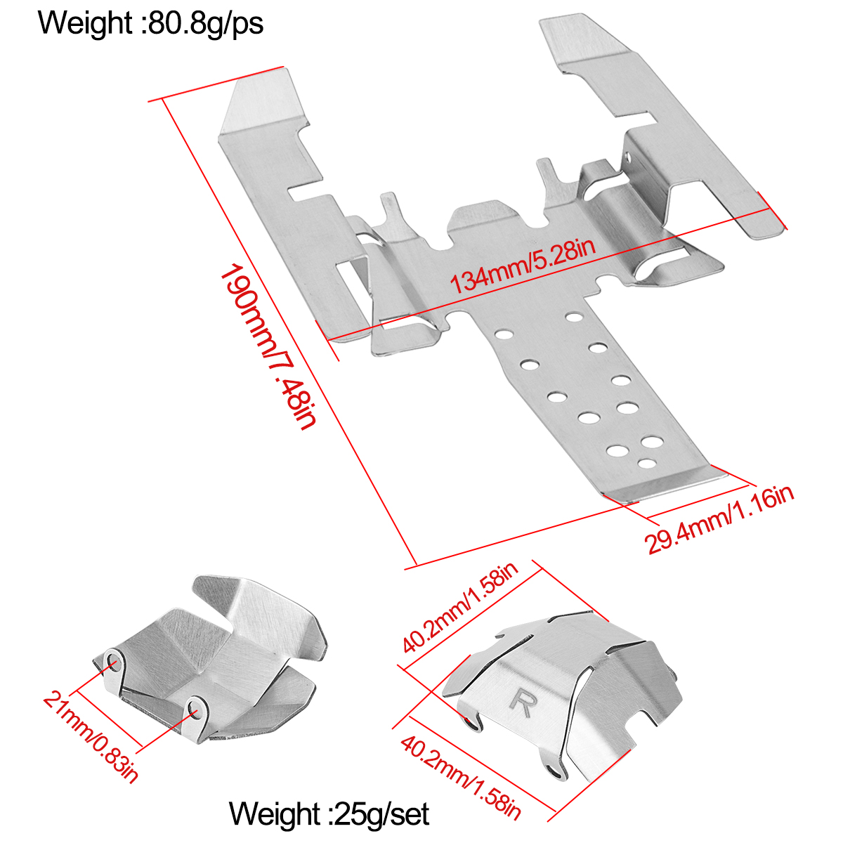 Stainless Steel Skid Plate Cha - огляд і ціна Rc Hobby Factory